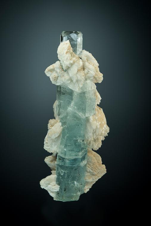 BERYL var. Aquamarine with ALBITE and FERROWODGINITE